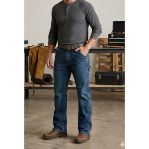 Ariat M4 Rebar Relaxed Boot Cut Denim Carpenter Jeans 40x32 Workwear Blue